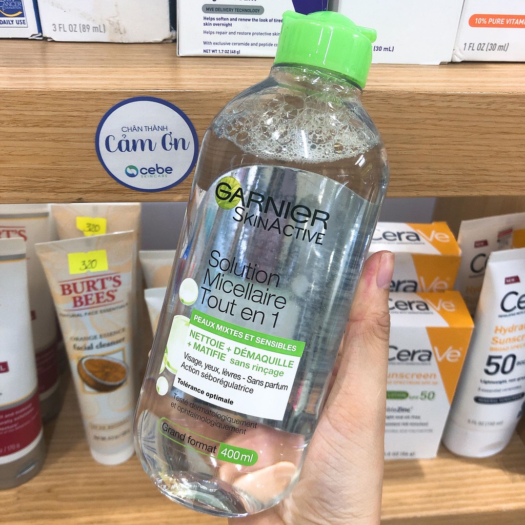 Nước tẩy trang da dầu Garnier SkinActive Solution Micellaire Tout en 1 (400mL) | BigBuy360 - bigbuy360.vn