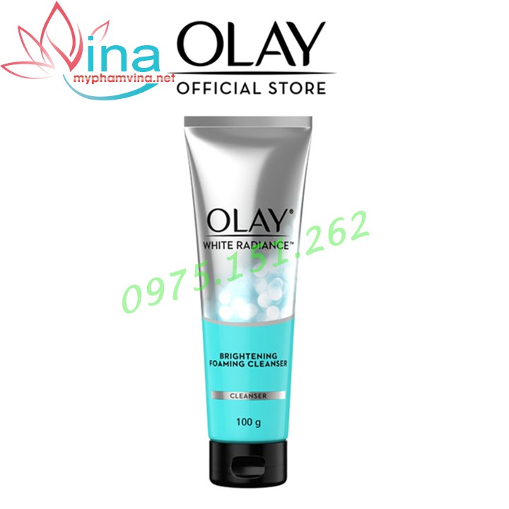 SỮA RỬA MẶT DẠNG KEM OLAY WHITE RADIANCE BRIGHTENING FOAMING CLEANSER 100gr