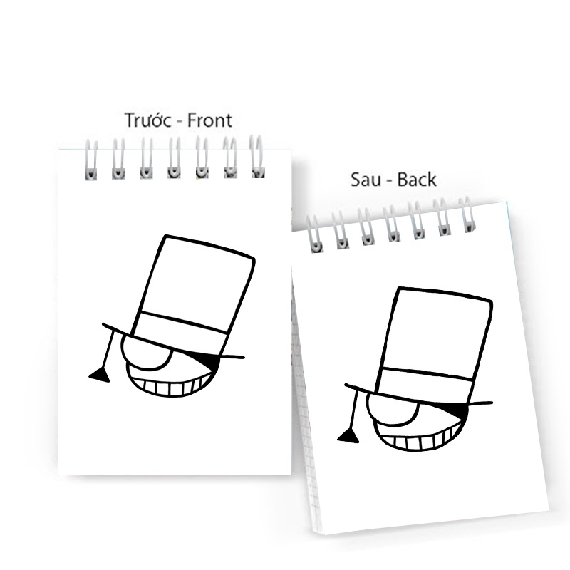 Sổ tay in hình Kaito Kid lò xo 6x10 ghi chú tiện lợi học tập xinh xắn anime chibi