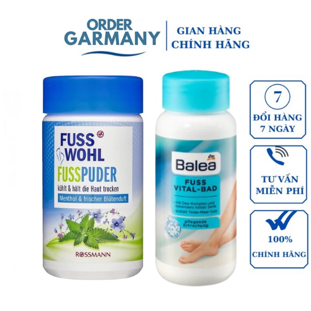 Bột Khử Mùi Hôi Chân Balea, Hôi Giày  Fuss Wohl, Xịt Khử Mùi Hôi Chân Hôi Giầy Balea 100g