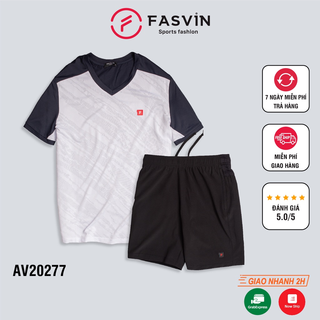 Bộ quần áo thể thao nam Fasvin AV20277.HN cộc tay vải mềm nhẹ co giãn tốt