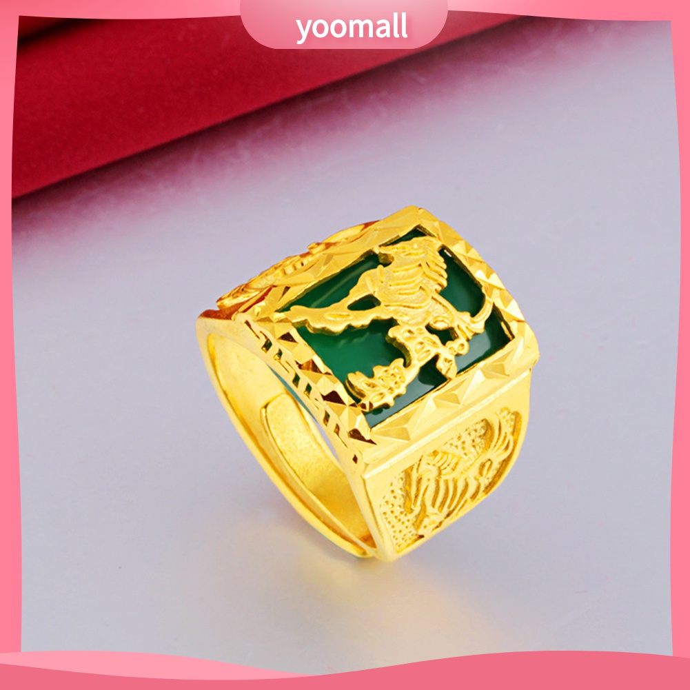 Yomall♡ Nhẫn Hở Mạ VàNg MặT HìNh NgựA ThờI Trang Cho Nam