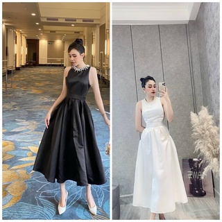Đầm tiệc cổ phối ngọc sang chảnh dáng dài maxi