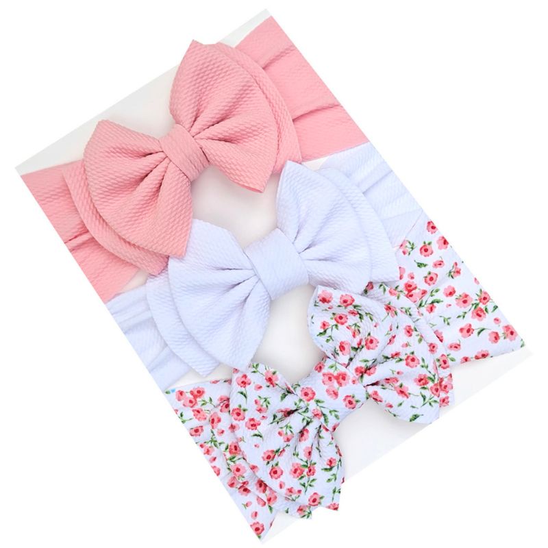 Set 3 Băng Đô Ruy Băng Co Giãn Làm Phụ Kiện Chụp Ảnh Cho Bé Gái Sơ Sinh