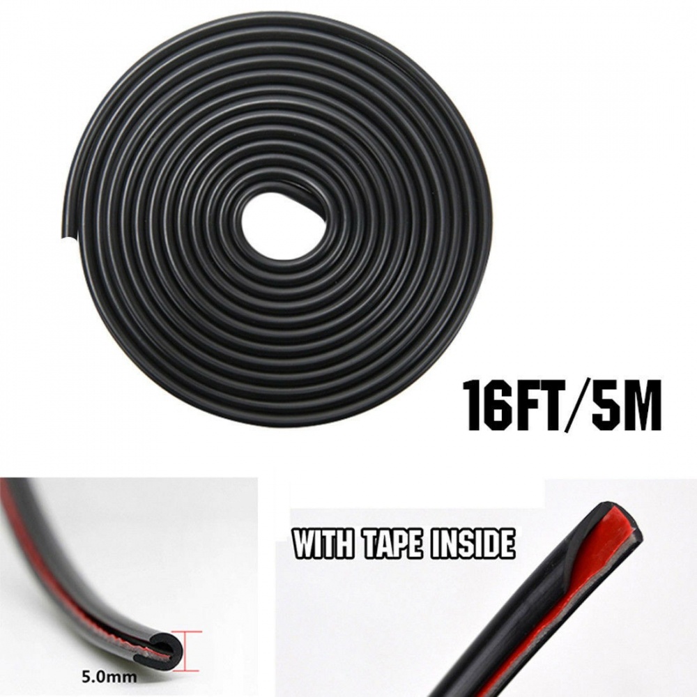 Cuộn Dây Cao Su Đen Hình Chữ U 5M Dán Bảo Vệ Cạnh Cửa Xe Hơi