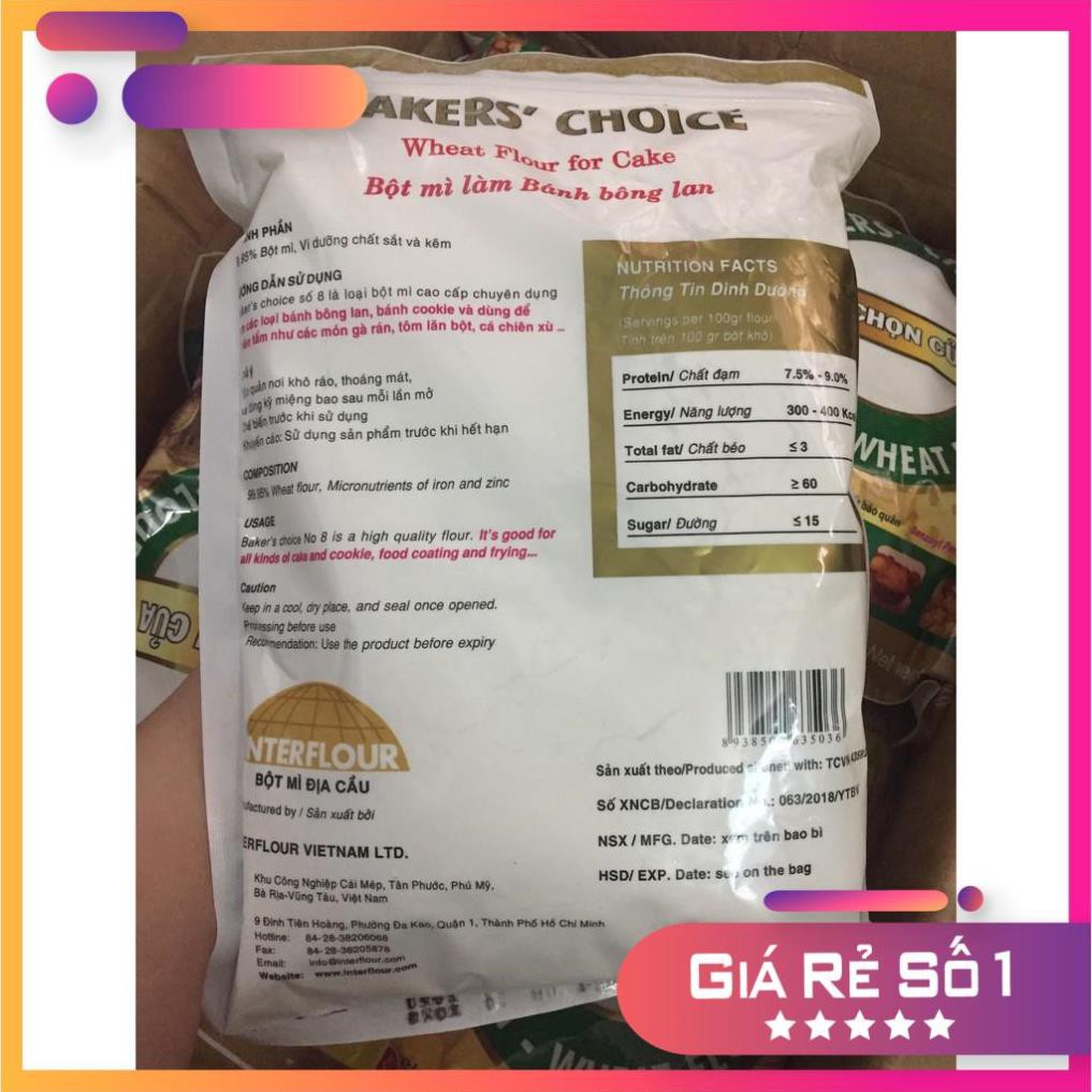 Bột Baker's Choice Số 8  - 1kg/ 1 gói Bake Group