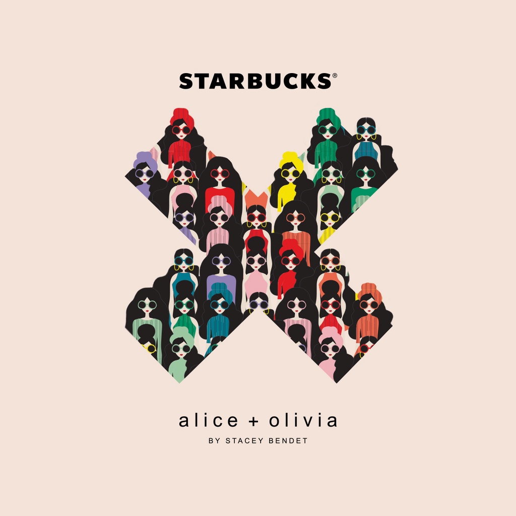 Bình Starbucks 16Oz  Alice&Olivia Desktop Rainbow