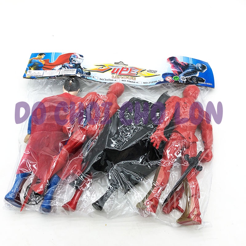 Đồ chơi 4 siêu anh hùng Super Heroes dùng pin có đèn - Đồ chơi siêu nhân