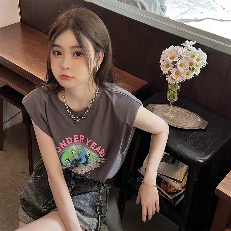 Áo Thun Thể Thao Nữ Cộc Tay Cổ Tròn Có Đệm Vai Phong Cách Mới