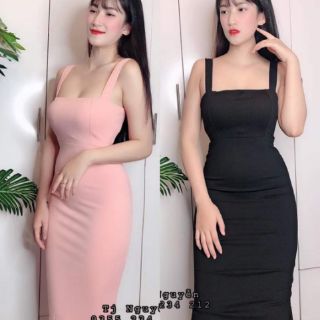 Đầm body 2 dây bảng to