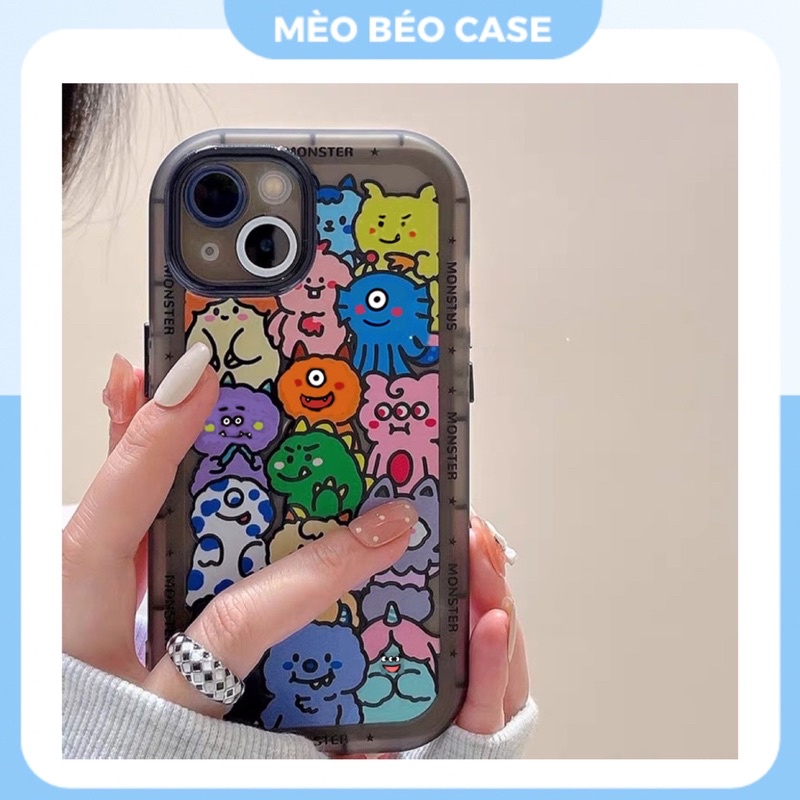 (SIÊU RẺ) Ốp lưng iphone viền đen chống sốc nhiều mặt quái vật 7plus/8/8plus/x/xr/xs/11/12/13/pro/max/plus/promax