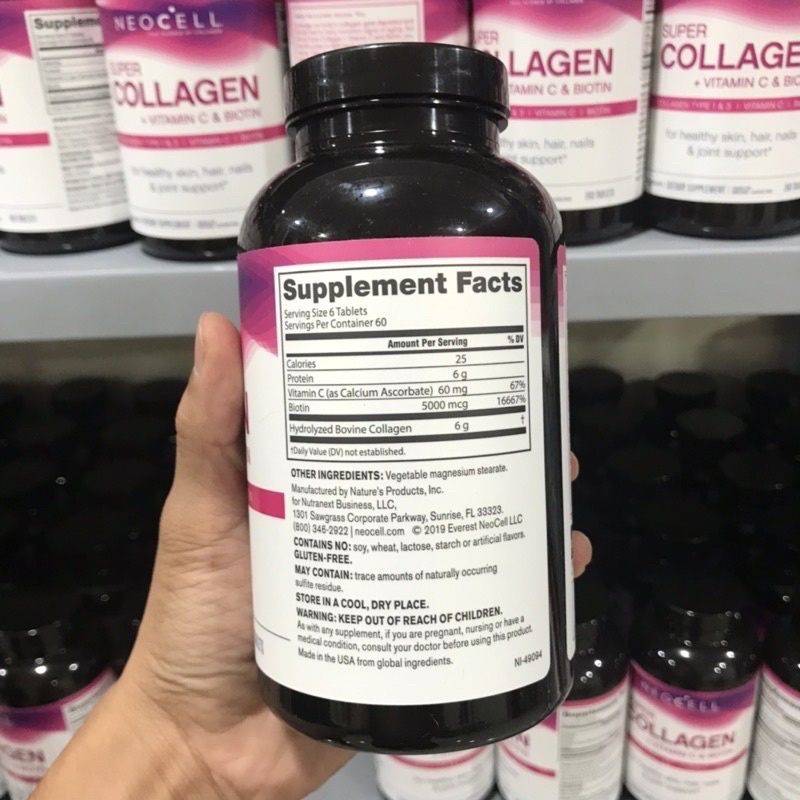 Viên Uống Super Collagen Neocell +C 6000 Mg type 1 - 3 Neocell 360 viên