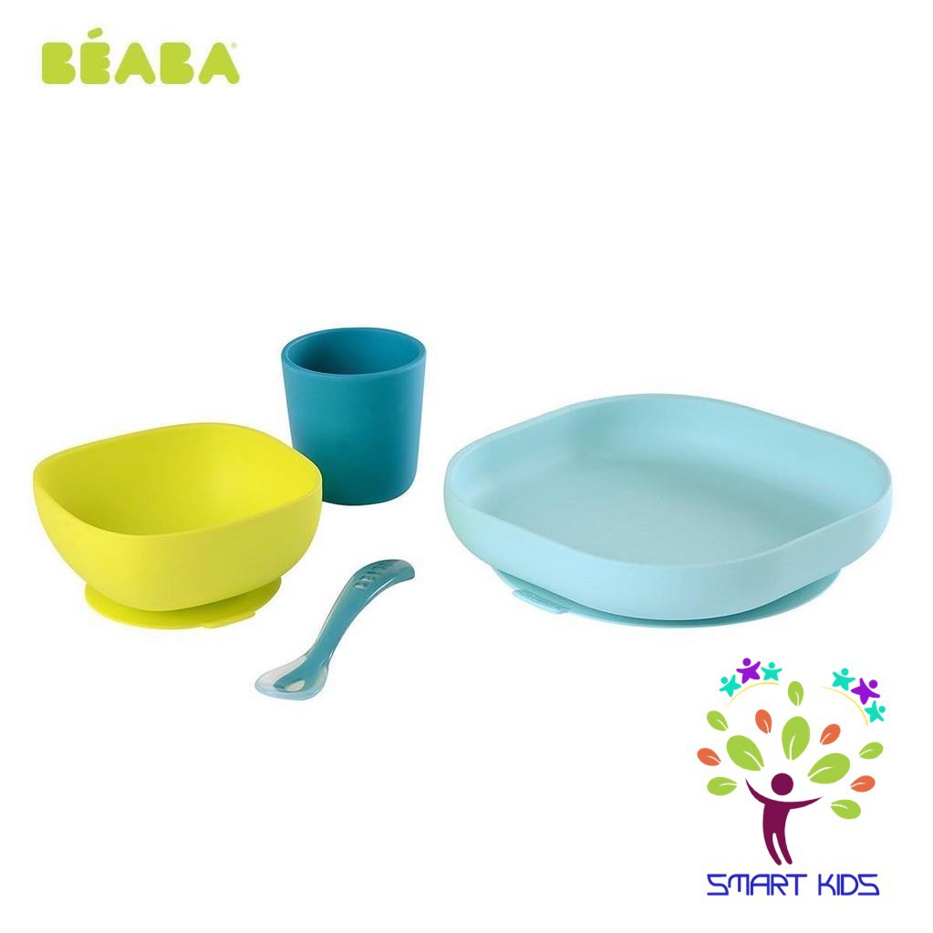 Bộ ăn dặm Silicone đế hít không đổ Beaba