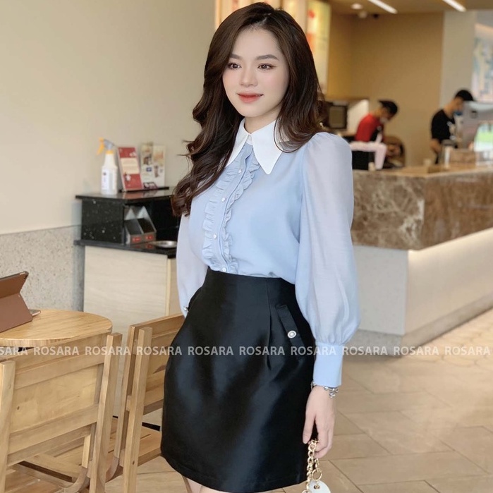 Áo Sơ Mi Công Sở Tiểu Thư Thời Trang Nữ Đính Nơ Điệu Sang Trọng Rosara SM206