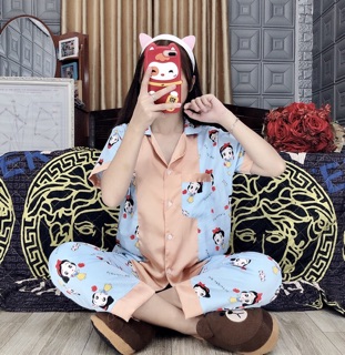 Bộ satin phối lụa cao cấp