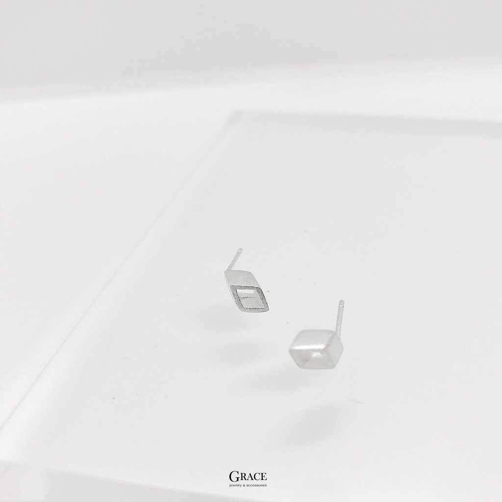 Khuyên tai bạc Grace - Lozenge (Đôi)