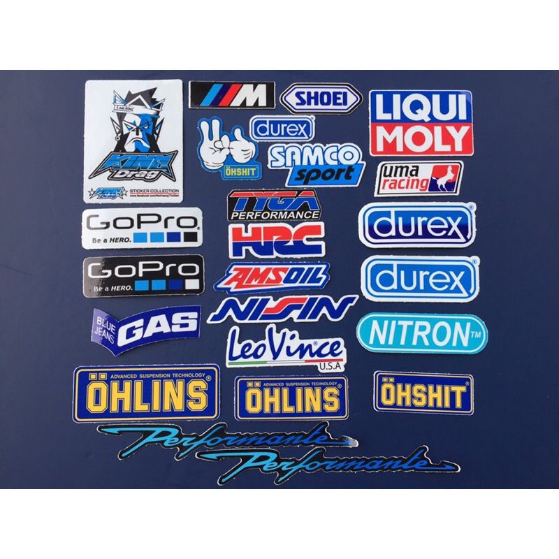 Trọn bộ 24 logo xanh, hình dán chống nước. Sticker decal trang trí siêu dính