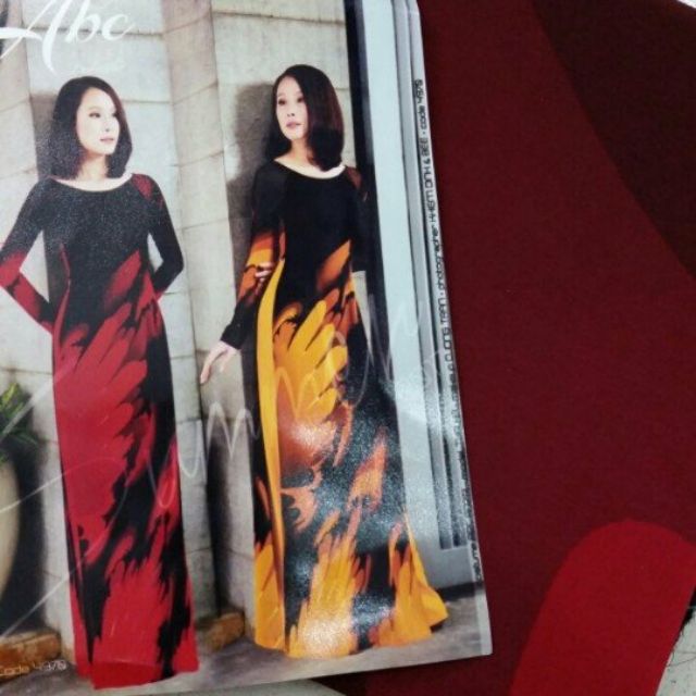 Vải áo dài voan xô mẫu Abc