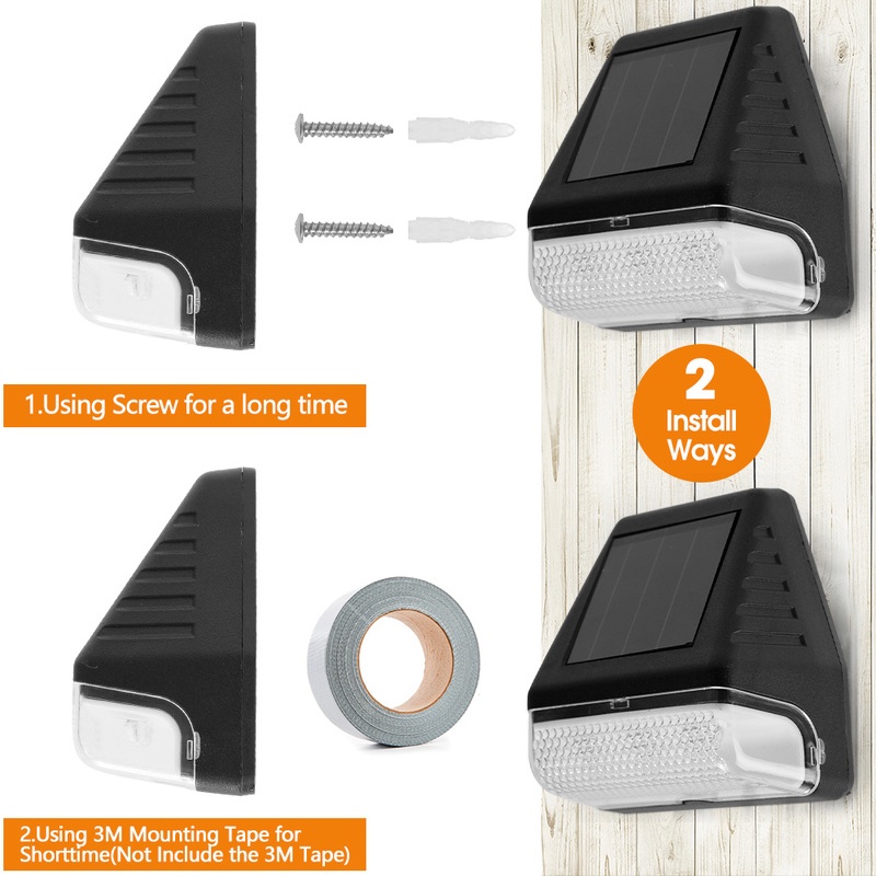 Đèn LED Năng Lượng Mặt Trời Chống Thấm Nước Gắn Cầu Thang Ngoài Trời