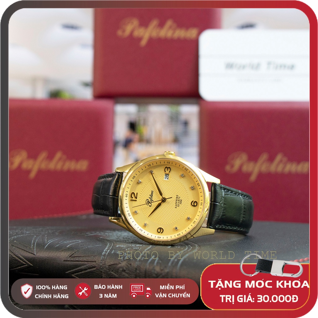 Đồng Hồ Nam dây da pafolina 5033m  [ Chính Hãng Full Box ] Sapphire Chống Xước , Chống Nước