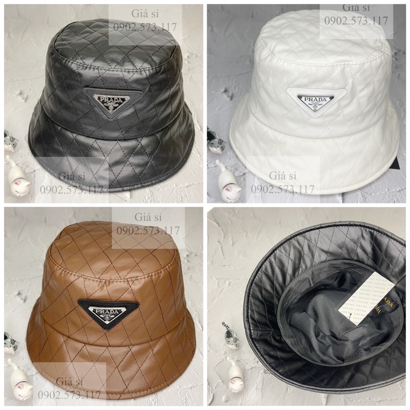 Nón bucket da mạc sắt PRA thời trang cao cấp nam nữ full tags xịn