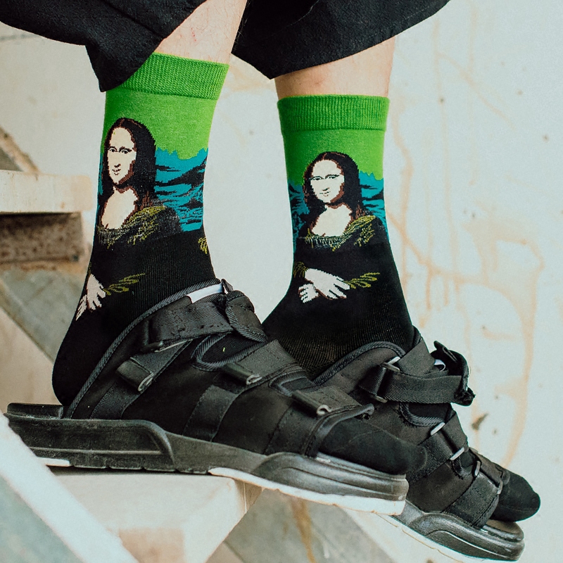 Đôi vớ họa tiết tranh sơn dầu 3D dễ thương bắt mắt cho cả nam và nữ