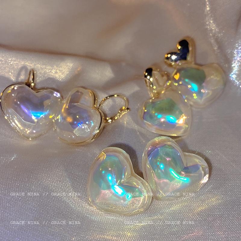 IF ME Bông Tai Dáng Dài Hình Trái Tim/ Nàng Tiên Cá/ Ngọc Trai Thời Trang Cho Nữ