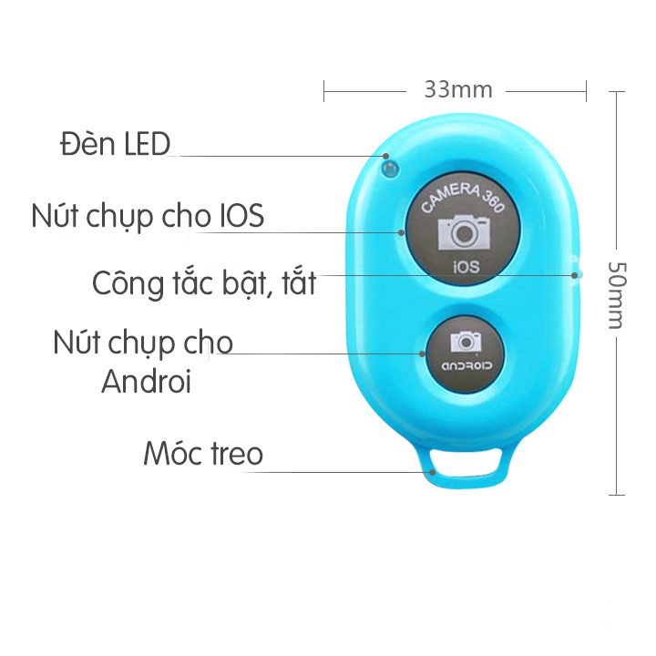 Điều Khiển Chụp Hình Tự Sướng Từ Xa Gía Rẻ Kết Nối Tốt Cho Điện Thoại Remote Wireless Bluetooth