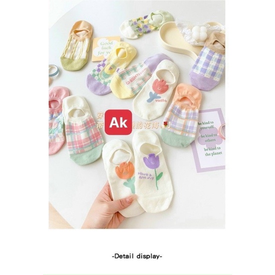 Set 5 đôi tất hài nữ cute sắc màu