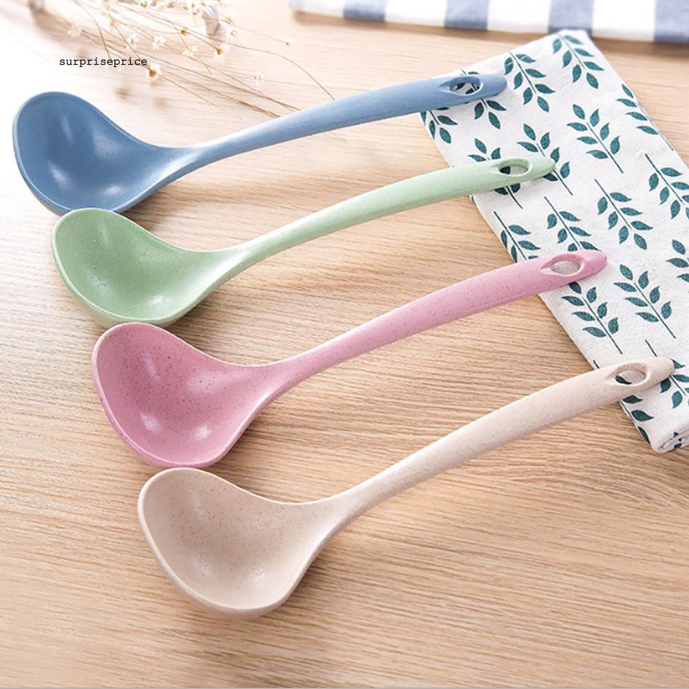 Muỗng múc canh cán dài bằng sợi lúa mì an toàn thực phẩm