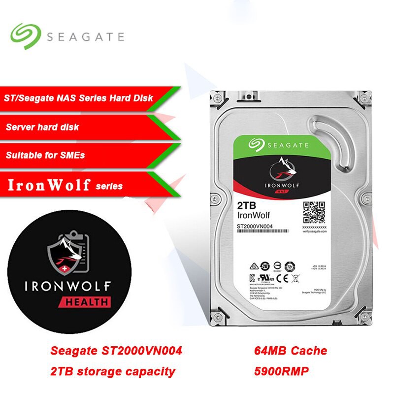 Ổ cứng Seagate Ironwolf 2TB NAS SATA 5900rpm (ST2000VN004)