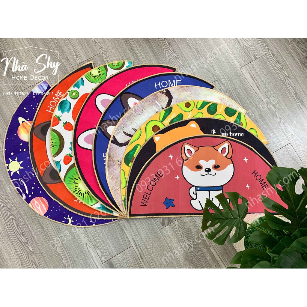 Thảm Bán Nguyệt - Thảm Lót Lau Chân Cửa Ra Vào Size 80x40cm