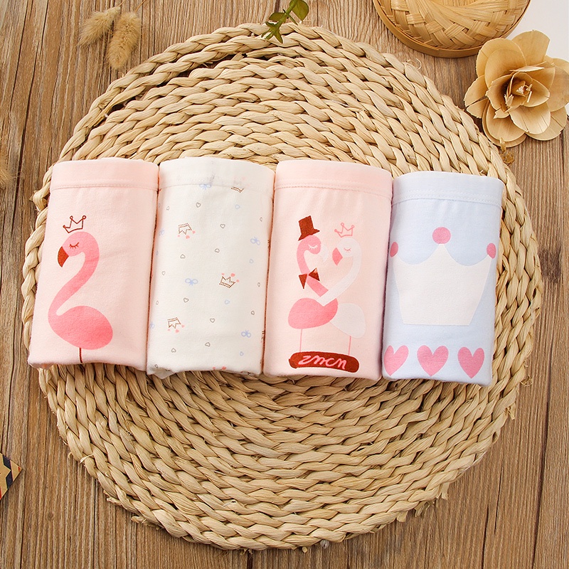 Quần Lót cotton Kẻ Sọc Thoáng Khí Không Kẹp Cho Bé Gái