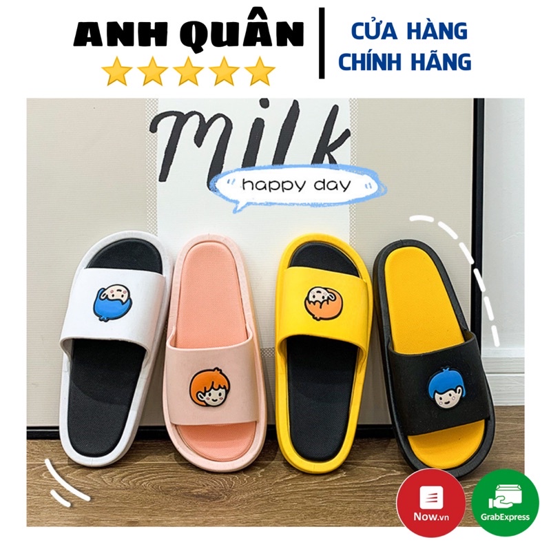 Dép quai ngang nữ cao su hình BOY GIRL hot 2021