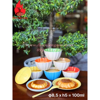 Hộp làm bánh flan Cốc caramen gốm sứ Bát Tràng