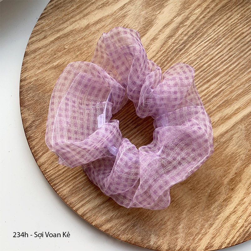 (0234) Dây Chun Scunchies Tím Ngọt Ngào Dễ Thương Phong Cách Hàn Quốc