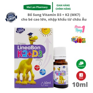 (Kèm quà tặng) Vitamin D3 K2 MK7 LineaBon bổ sung K2 D3 giúp bé tăng chiều cao, tăng đề kháng 10ml Mai Lan Pharmacy