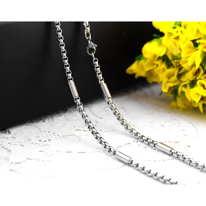 Dây chuyền nam inox kiểu ống trúc 4mm sáng đẹp, không đen, thể hiện đẳng cấp của bạn