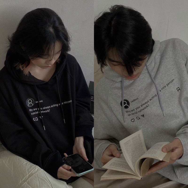 Áo Hoodie SADBIOZ Nỉ Bông Tay Thêu Logo Cao Cấp Unisex Nam Nữ