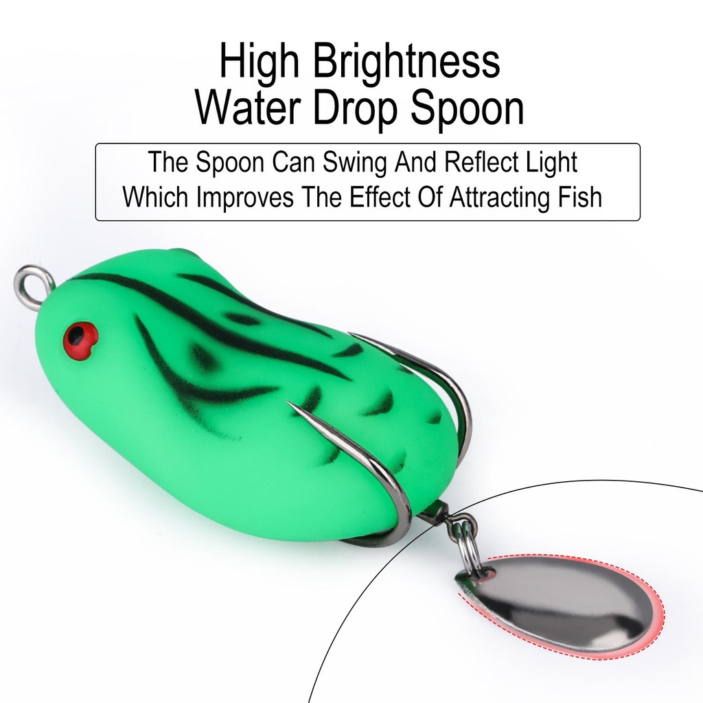 Mới Sequin Frog Mồi Câu Cá Mồi Câu Cá Mềm 4.5cm/7g Soft Bionic Frog Frog Móc Đôi Mô Phỏng Cơ Thể Rỗng Xoay Mồi Giả Đúc Trên Móc Công Cụ Câu Cá Trên Mặt Nước
