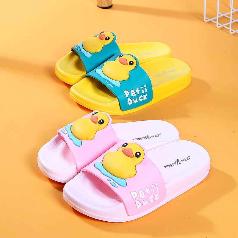 Dép Quai Ngang Hình Vịt Hoạt Hình 3D Dễ Thương Cho Bé