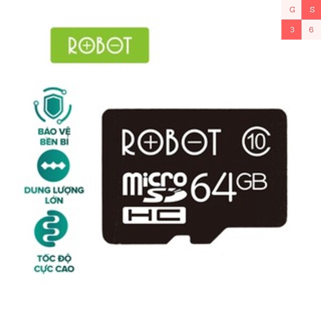 Thẻ Nhớ Micro SD ROBOT TF Card 32Gb/64Gb Class 10 - Hàng chính hãng