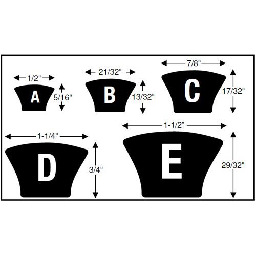 Dây CUROA/ Dây đai/ V-Belt bản A B C D E một mặt trơn (size 95-99)