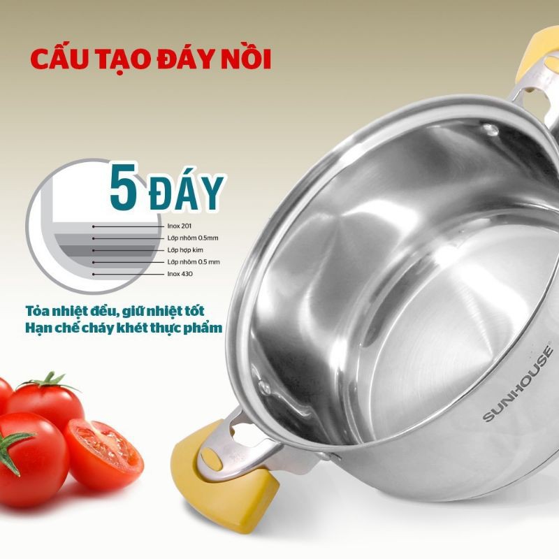 Shop có cung cấp giá sỉ : BỘ NỒI 5 ĐÁY SUNHOUSE 787