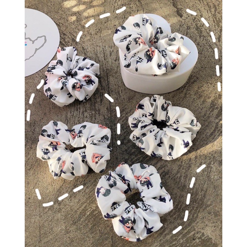Scrunchies hoạ tiết động vật siêu dễ thương - Buộc tóc vải siêu xinh