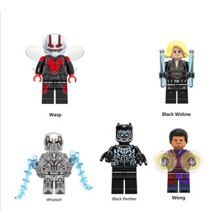 Nonlego trưng bày The Wasp, Black Widow, Whiplash, Black Panther, Wong