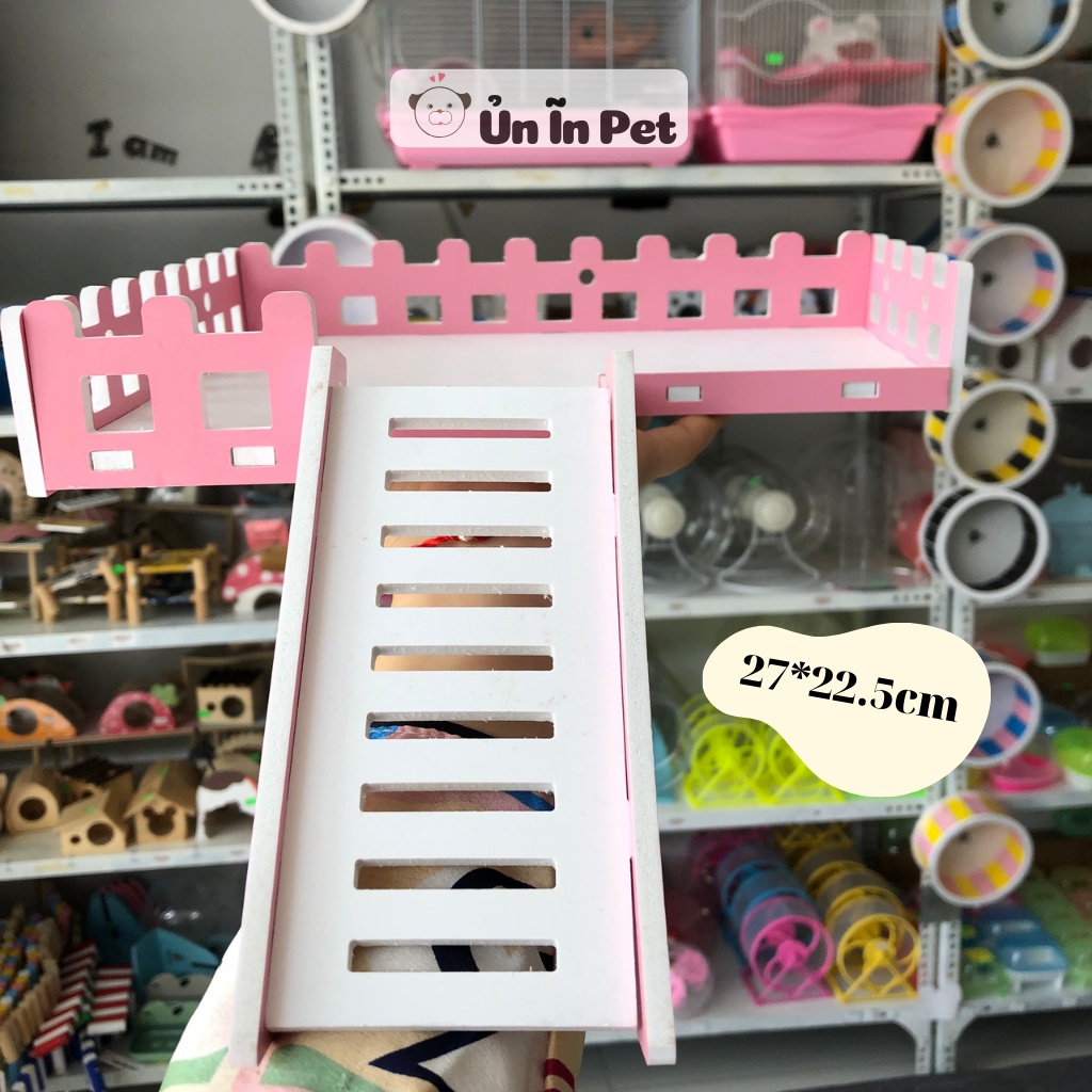 Tầng lửng CHỮ NHẬT LỚN cho chuồng hamster, sóc, bọ, nhím, thú nhỏ Gỗ Màu