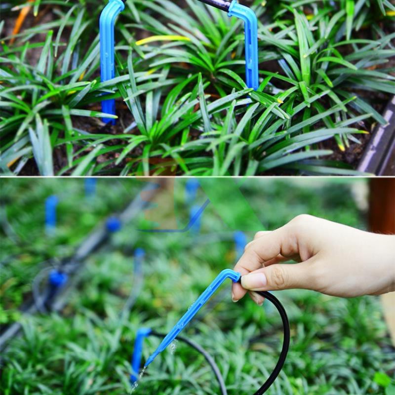 Bán Bộ 100 Que cắm tưới nhỏ giọt TQ-2L, Que cắm Cong Thẳng tưới nhỏ giọt bù áp, Capinet hình mũi dành cho dây 3/5 (Dây 4