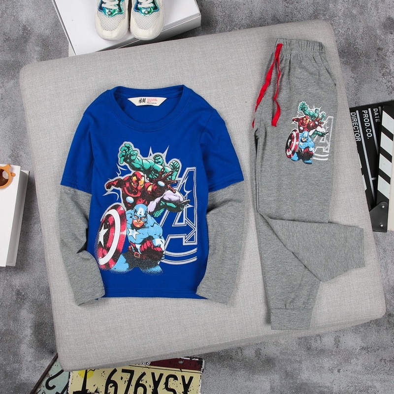 Bộ dài tay bé trai nối cotton mềm 2-7(10-24kg)