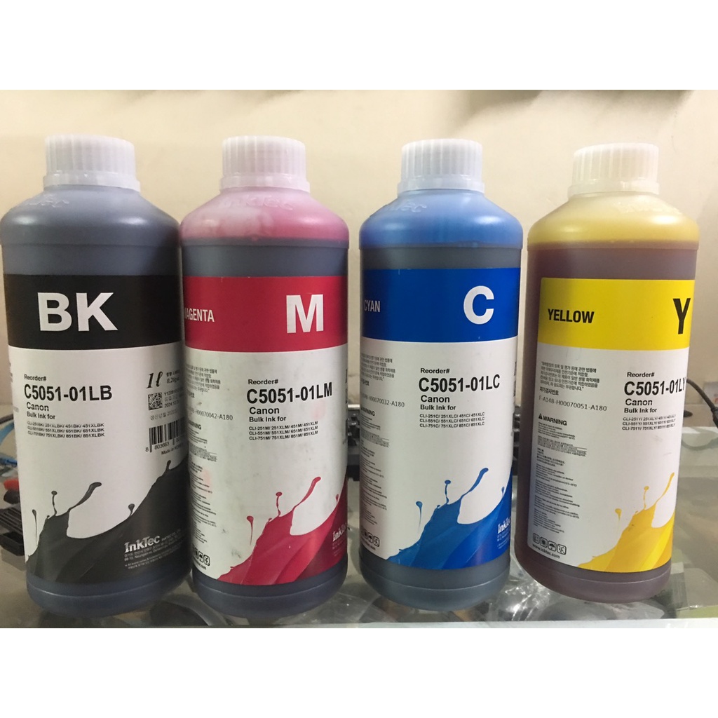 Mực in InkTec Hàn Quốc 1 Lít dùng cho tất cả máy in phun màu Canon - HP